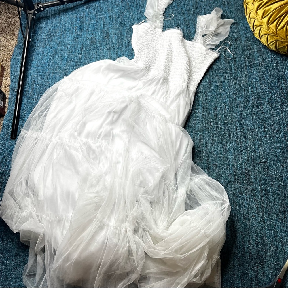 Francesca's x Audrey Parks Flutters White Tulle Dress Size Medium NWT